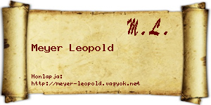 Meyer Leopold névjegykártya
